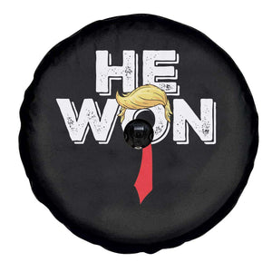 Funny Trump Won 2024 Spare Tire Cover He Won 47th President American Patriotic TS09 Print Your Wear