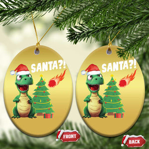 Funny Xmas Dinosaurs Extinction Christmas Ornament Is That Santa Cute Dino TS09 Oval Gold Print Your Wear