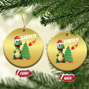 Funny Xmas Dinosaurs Extinction Christmas Ornament Is That Santa Cute Dino TS09 Circle Gold Print Your Wear