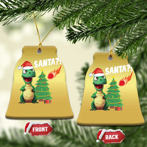 Funny Xmas Dinosaurs Extinction Christmas Ornament Is That Santa Cute Dino TS09 Bell Flake Gold Print Your Wear