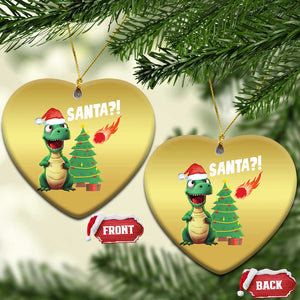 Funny Xmas Dinosaurs Extinction Christmas Ornament Is That Santa Cute Dino TS09 Heart Gold Print Your Wear