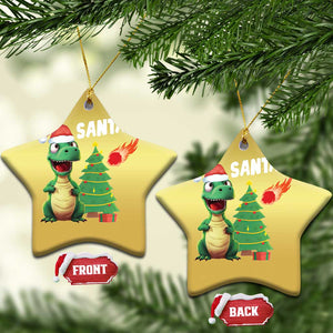 Funny Xmas Dinosaurs Extinction Christmas Ornament Is That Santa Cute Dino TS09 Star Gold Print Your Wear