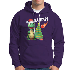 Funny Dinosaurs Extinction Santa Ugly Christmas Hoodie TS09 Purple Printyourwear