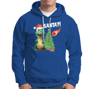 Funny Dinosaurs Extinction Santa Ugly Christmas Hoodie TS09 Royal Blue Printyourwear