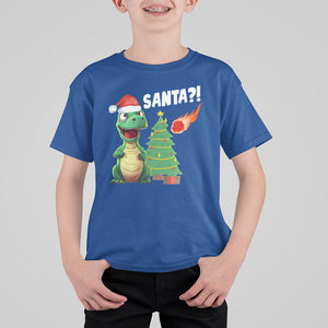 Funny Dinosaurs Extinction Santa Ugly Christmas T Shirt For Kid TS09 Royal Blue Printyourwear