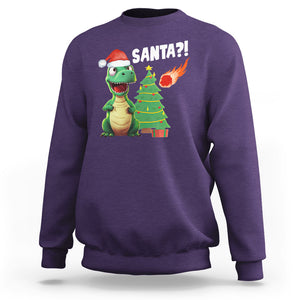 Funny Dinosaurs Extinction Santa Ugly Christmas Sweatshirt TS09 Purple Printyourwear