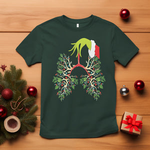 Respiratory Therapy Lung Christmas Light Therapist T Shirt TS09 Dark Forest Green Printyourwear