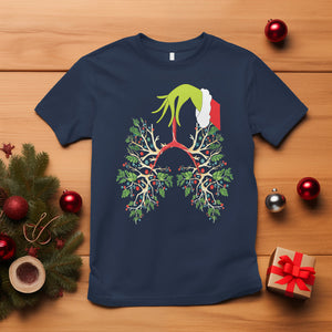 Respiratory Therapy Lung Christmas Light Therapist T Shirt TS09 Navy Printyourwear