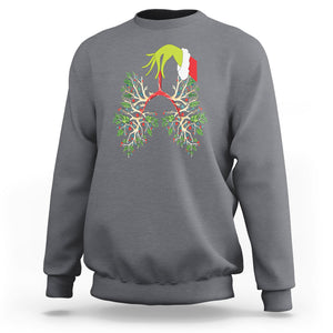 Respiratory Therapy Lung Christmas Light Therapist Sweatshirt TS09 Charcoal Printyourwear