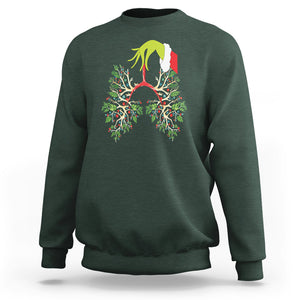 Respiratory Therapy Lung Christmas Light Therapist Sweatshirt TS09 Dark Forest Green Printyourwear