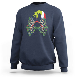 Respiratory Therapy Lung Christmas Light Therapist Sweatshirt TS09 Navy Printyourwear