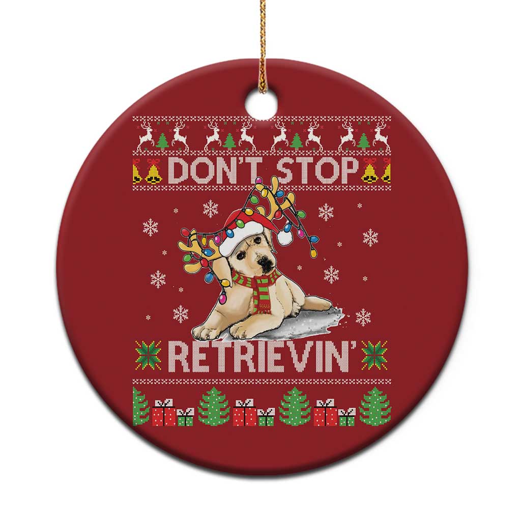 Xmas Golden Retriever Christmas Ornament Don't Stop Retrievin Cute Reindeer Dog TS09 Print Your Wear