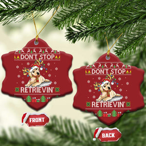 Xmas Golden Retriever Christmas Ornament Don't Stop Retrievin Cute Reindeer Dog TS09 Snow Flake Red Print Your Wear