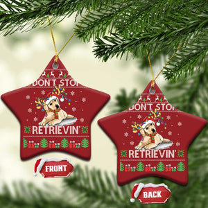 Xmas Golden Retriever Christmas Ornament Don't Stop Retrievin Cute Reindeer Dog TS09 Star Red Print Your Wear