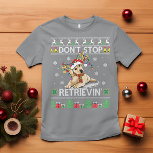 Don't Stop Retrievin Golden Retriever Ugly Christmas T Shirt TS09 Sport Gray Printyourwear