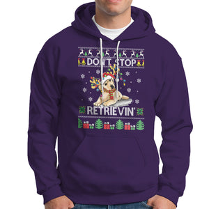 Don't Stop Retrievin Golden Retriever Ugly Christmas Hoodie TS09 Purple Printyourwear