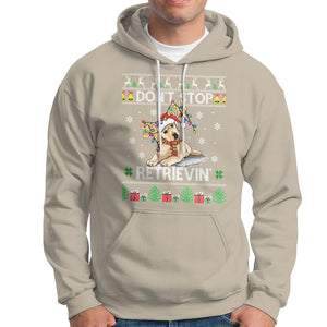 Don't Stop Retrievin Golden Retriever Ugly Christmas Hoodie TS09 Sand Printyourwear