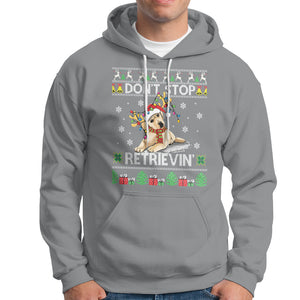 Don't Stop Retrievin Golden Retriever Ugly Christmas Hoodie TS09 Sport Gray Printyourwear