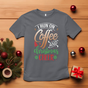 I Run On Coffee And Christmas Cheer T Shirt TS09 Charcoal Printyourwear
