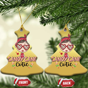 Candy Cane Cutie Christmas Cute Girl Kid Messy Bun Christmas Ornament TS09 Christmas Tree Gold Print Your Wear