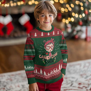 Candy Cane Cutie Christmas Cute Girl Kid Messy Bun Ugly Christmas Sweater TS09 Christmas Print Your Wear