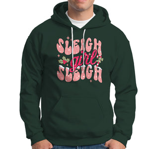 Sleigh Girl Sleigh Christmas Festive Winter Holiday Party Hoodie TS09 Dark Forest Green Printyourwear