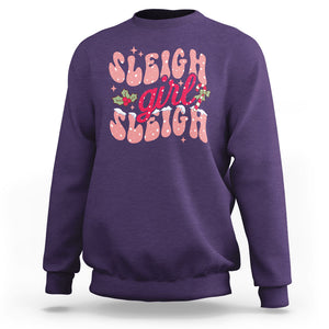 Sleigh Girl Sleigh Christmas Festive Winter Holiday Party Sweatshirt TS09 Purple Printyourwear