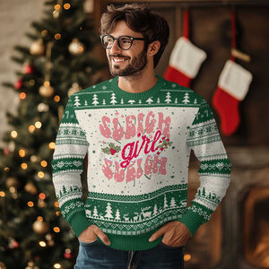 Pink Xmas Sleigh Girl Sleigh Ugly Christmas Sweater TS09 Green Print Your Wear