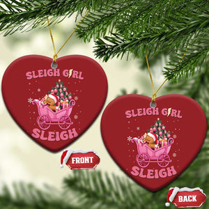 Groovy Gingerbread Sleigh Girl Sleigh Pink Xmas Christmas Ornament TS09 Heart Red Print Your Wear