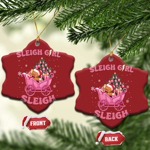 Groovy Gingerbread Sleigh Girl Sleigh Pink Xmas Christmas Ornament TS09 Snow Flake Red Print Your Wear