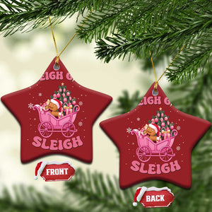 Groovy Gingerbread Sleigh Girl Sleigh Pink Xmas Christmas Ornament TS09 Star Red Print Your Wear