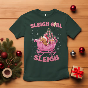 Sleigh Girl Sleigh Christmas Groovy Gingerbread Man Xmas Holidays T Shirt TS09 Dark Forest Green Printyourwear