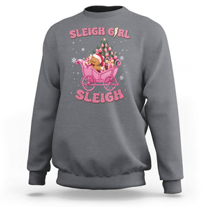 Sleigh Girl Sleigh Christmas Groovy Gingerbread Man Xmas Holidays Sweatshirt TS09 Charcoal Printyourwear