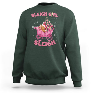 Sleigh Girl Sleigh Christmas Groovy Gingerbread Man Xmas Holidays Sweatshirt TS09 Dark Forest Green Printyourwear