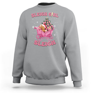 Sleigh Girl Sleigh Christmas Groovy Gingerbread Man Xmas Holidays Sweatshirt TS09 Sport Gray Printyourwear