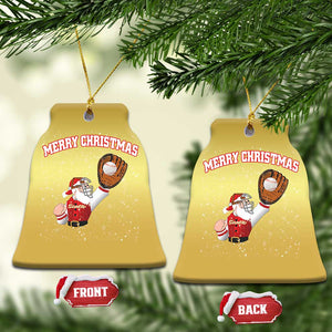 Xmas Baseball Christmas Ornament Funny Santa Playing Baseball Merry Christmas TS09 Bell Flake Gold Print Your Wear