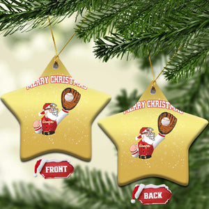 Xmas Baseball Christmas Ornament Funny Santa Playing Baseball Merry Christmas TS09 Star Gold Print Your Wear