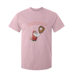 Christmas Baseball T Shirt For Kid Funny Santa Playing Baseball Merry Christmas TS09 Light Pink Print Your Wear