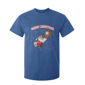 Christmas Baseball T Shirt For Kid Funny Santa Playing Baseball Merry Christmas TS09 Royal Blue Print Your Wear