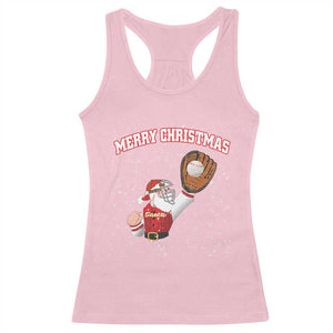 Christmas Baseball Racerback Tank Top Funny Santa Playing Baseball Merry Christmas TS09 Light Pink Print Your Wear