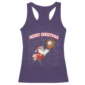 Christmas Baseball Racerback Tank Top Funny Santa Playing Baseball Merry Christmas TS09 Purple Print Your Wear