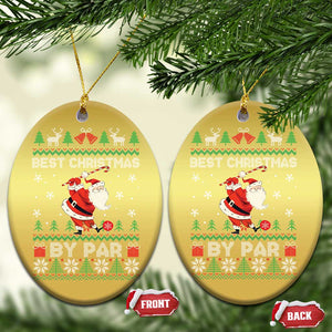 Xmas Golf Christmas Ornament Santa Golfer Best Christmas By Par TS09 Oval Gold Print Your Wear