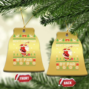 Xmas Golf Christmas Ornament Santa Golfer Best Christmas By Par TS09 Bell Flake Gold Print Your Wear