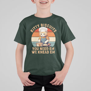 Kitty Biscuits You Need Em We Knead Em Vintage T Shirt For Kid TS09 Dark Forest Green Printyourwear