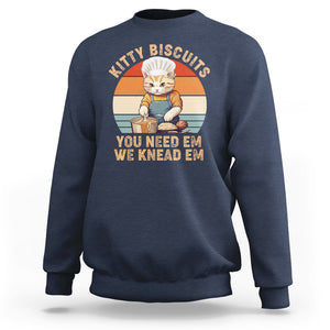 Kitty Biscuits You Need Em We Knead Em Vintage Sweatshirt TS09 Navy Printyourwear