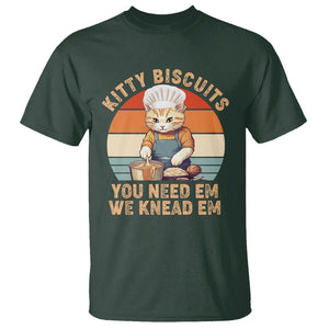 Kitty Biscuits You Need Em We Knead Em Vintage T Shirt TS09 Dark Forest Green Printyourwear