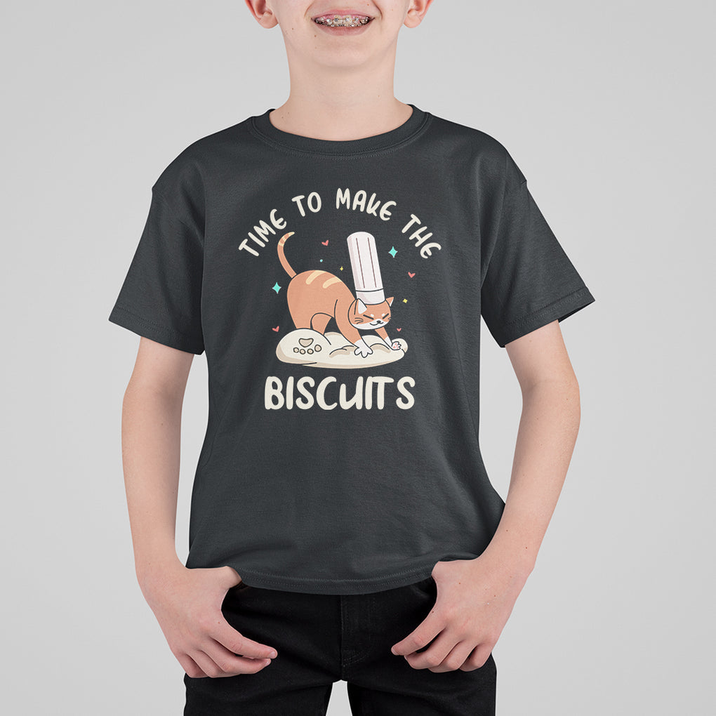 Cute Kitty Time To Make The Biscuits Cat Lover T Shirt For Kid TS09 Black Printyourwear