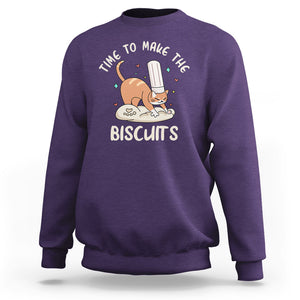 Cute Kitty Time To Make The Biscuits Cat Lover Sweatshirt TS09 Purple Printyourwear