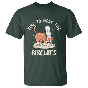 Cute Kitty Time To Make The Biscuits Cat Lover T Shirt TS09 Dark Forest Green Printyourwear