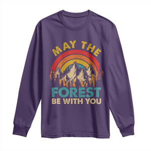 Nature Lover Long Sleeve Shirt May The Forest Be With You Earth Day TS09 Purple Print Your Wear